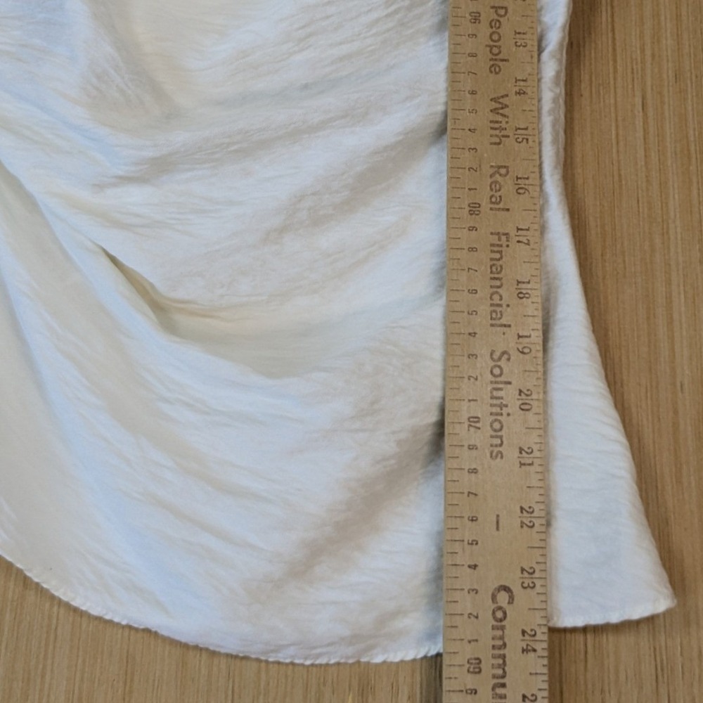 Mango Cream Drape Neck Short Sleeve Blouse - Picture 6 of 11